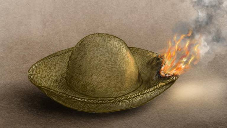 Sombrero camba con fuego