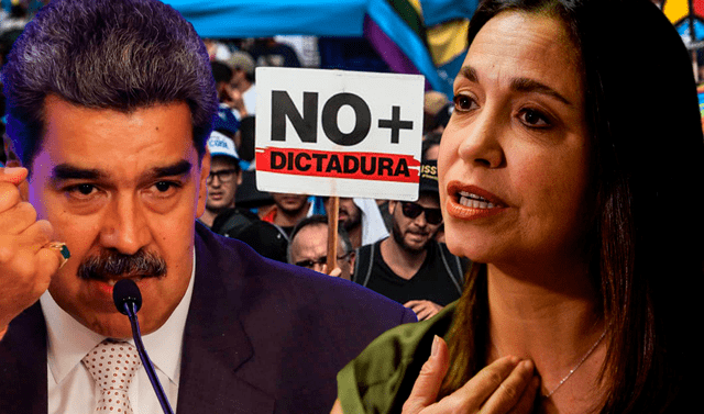 Maduro y Corina Machado